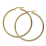 40mm Plain Gold Hoop Earrings - Markbridge Jewellers