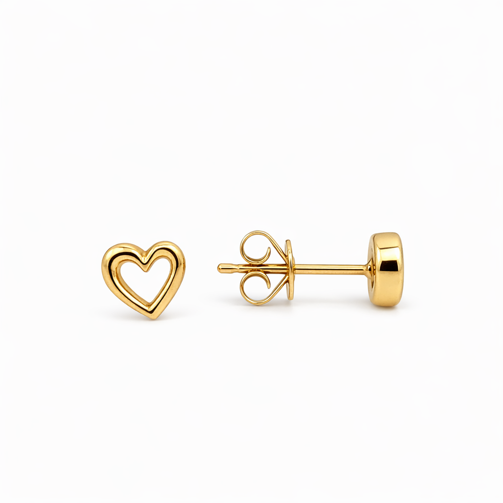 Open Heart Stud Earrings