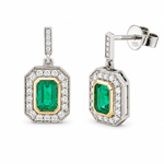 Emerald & Diamond ‘Art Deco’ Earrings