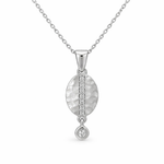 9ct White Gold 0.07ct Diamond 'Isabella' Oval Pendant