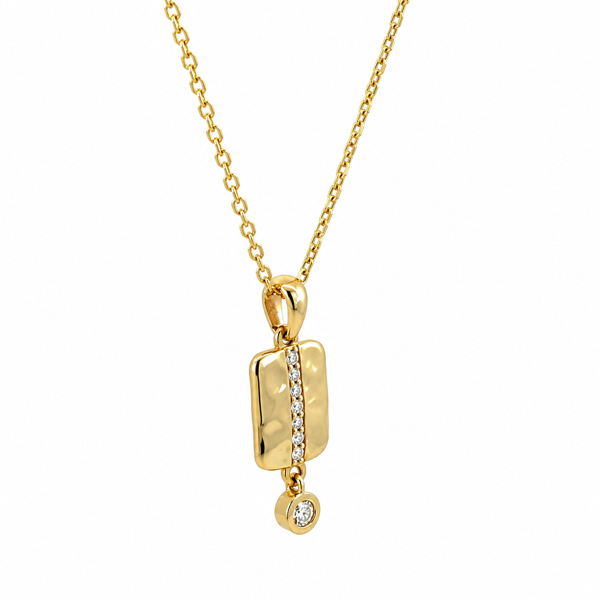 9ct Yellow Gold 0.10ct Diamond ‘Isabella’ Rectangle Pendant