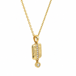 9ct Yellow Gold 0.10ct Diamond ‘Isabella’ Rectangle Pendant