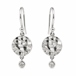 White Gold & Diamond ‘Isabella’ Circle Drop Earrings