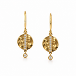 9ct Solid Gold Natural Diamond Disc 'Isabella' Earrings