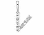 9ct White Gold 0.13ct Initial Diamond Pendants