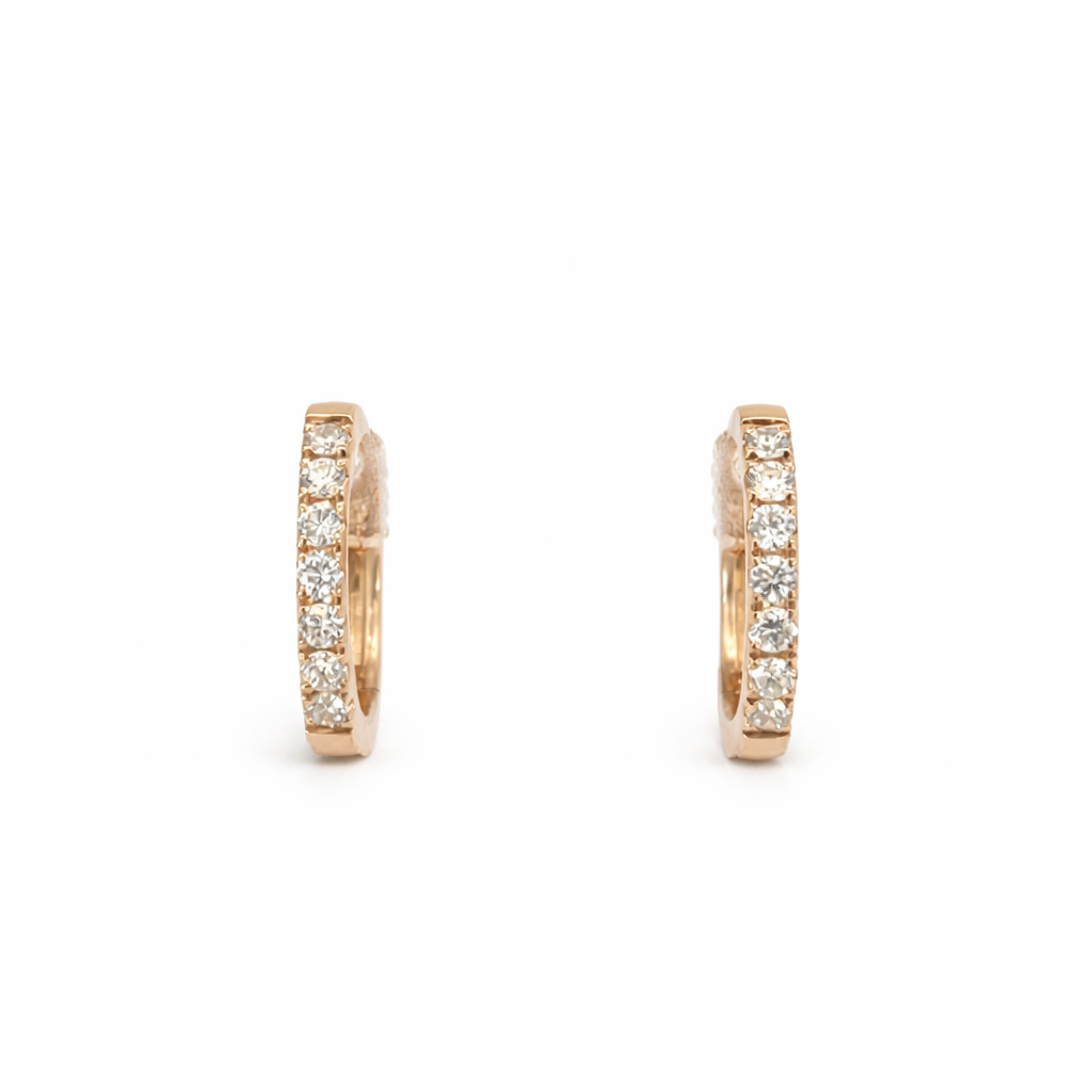 14ct Yellow Gold Diamond Huggie Earrings – 0.26ct