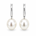 18ct White Gold Pearl Drop Earrings