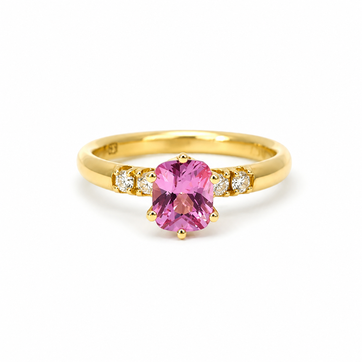 Pink Sapphire Diamond Engagement Ring