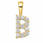 9ct Yellow Gold 0.13ct Initial Pendants