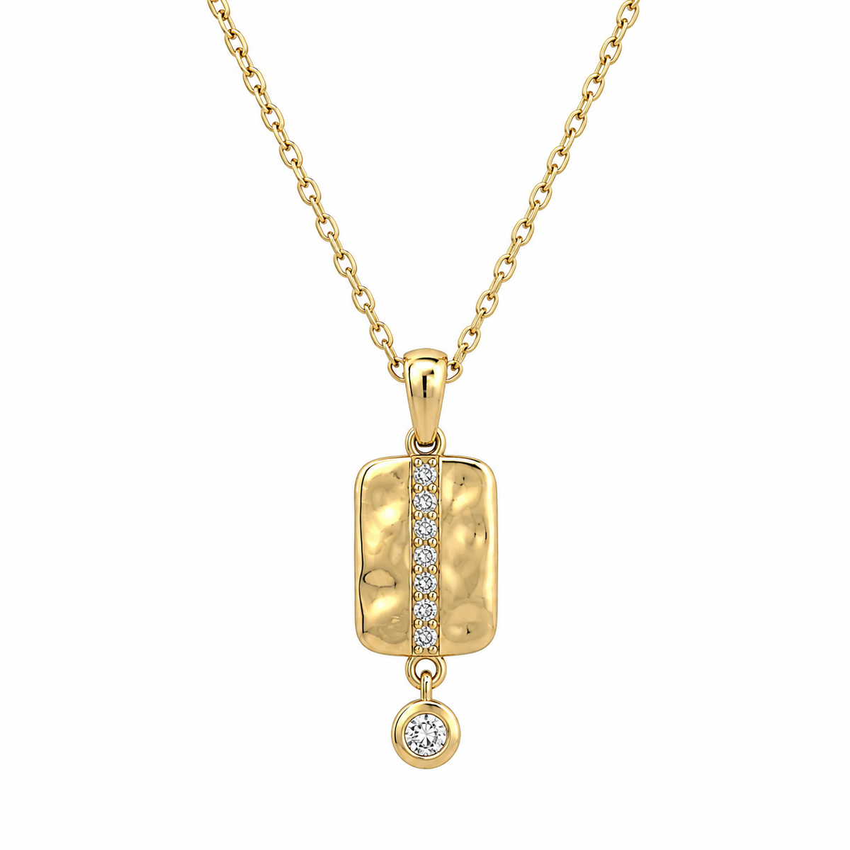 9ct Yellow Gold 0.10ct Diamond ‘Isabella’ Rectangle Pendant