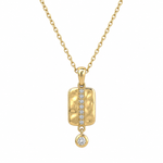 9ct Yellow Gold 0.10ct Diamond ‘Isabella’ Rectangle Pendant