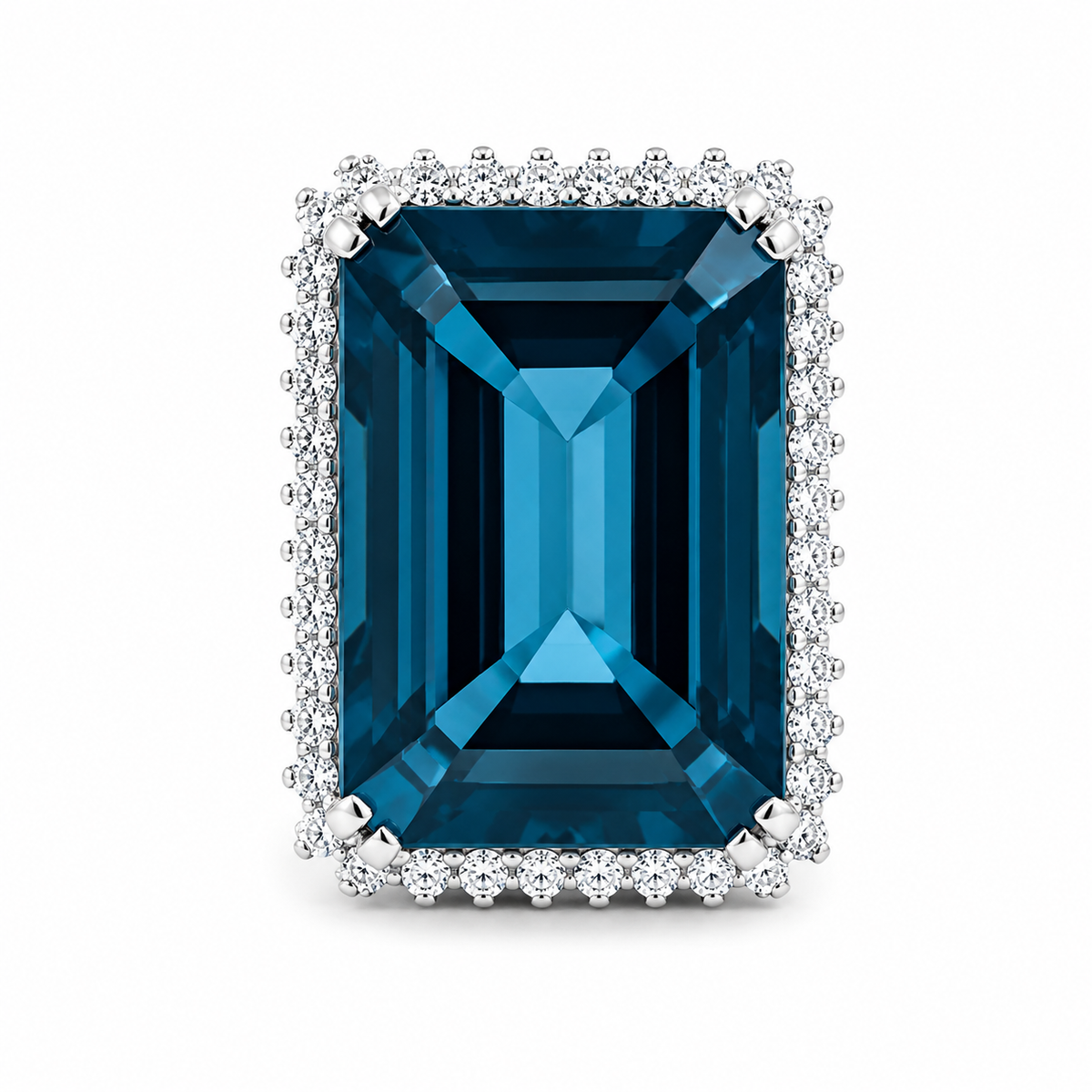 London Blue Topaz & Diamond Dress Ring