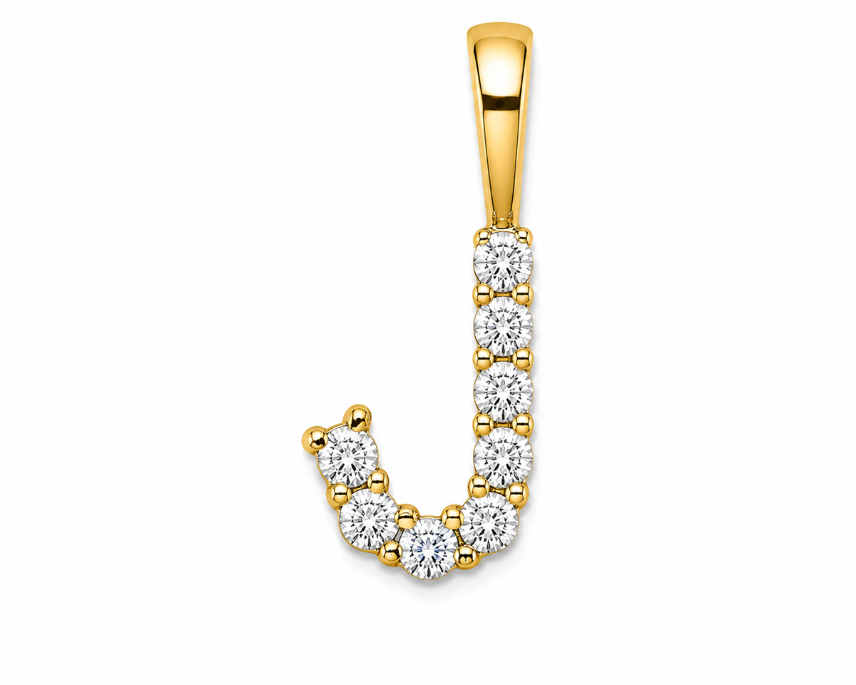 9ct Yellow Gold 0.13ct Initial Pendants