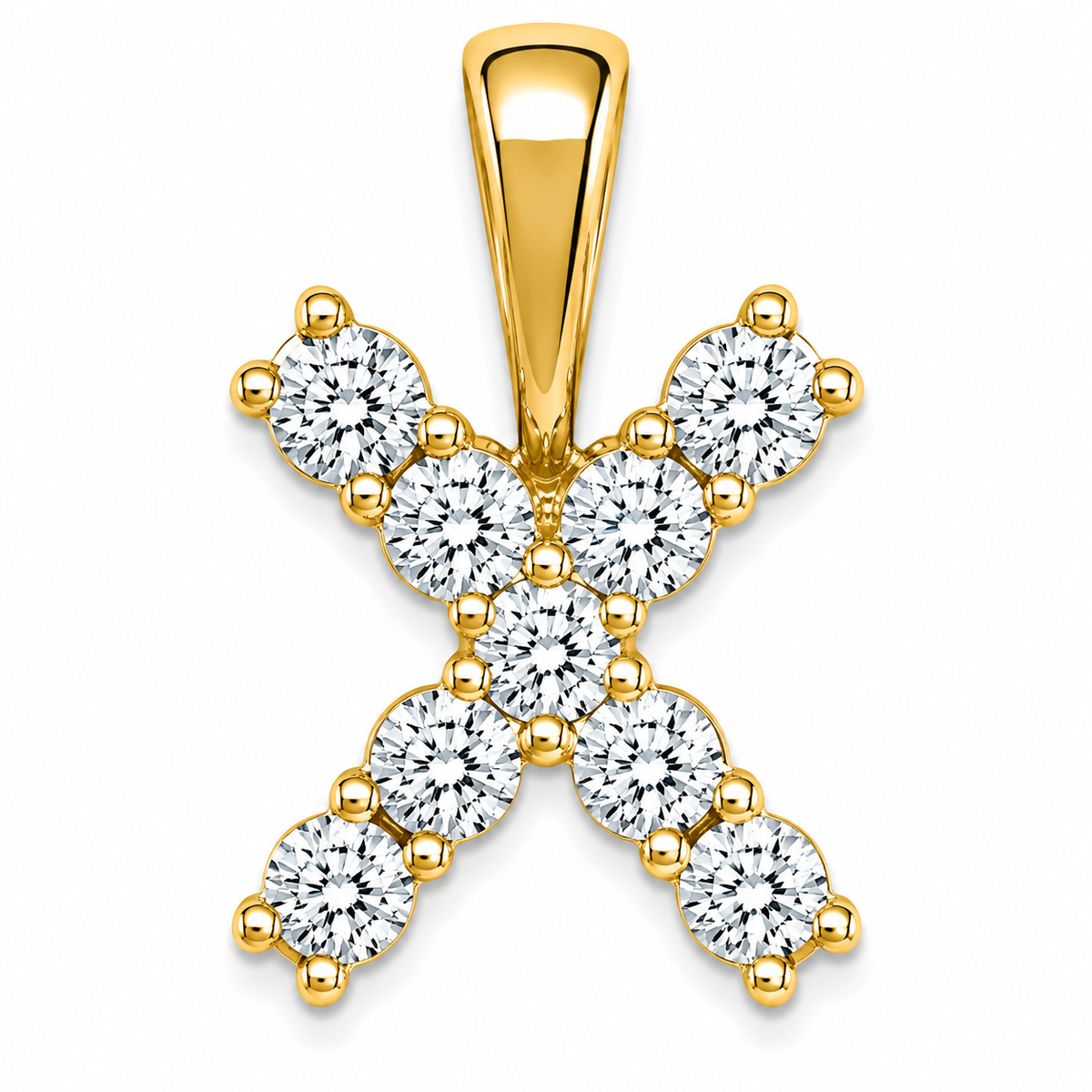 9ct Yellow Gold 0.13ct Initial Pendants