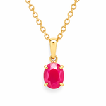 9ct Yellow Gold Enhanced Ruby Pendant