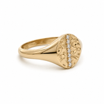 Yellow Gold & Diamond ‘Isabella’ Oval Signet Ring