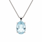 White Gold Blue Zircon Pendant