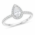 18ct White Gold 1.00ct Pear Shaped Diamond Solitaire Engagement Ring