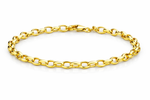 9ct Yellow Gold Oval Belcher Bracelet- 19cm