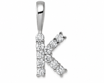 9ct White Gold 0.13ct Initial Diamond Pendants