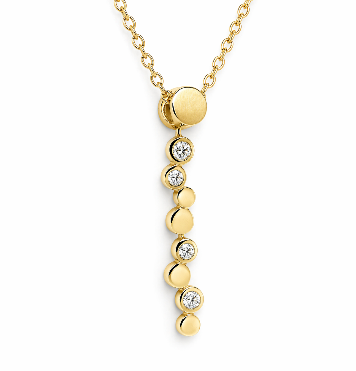 9ct Yellow Gold 0.20ct Diamond Bubble Pendant