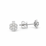 Diamond Flower Stud Earrings