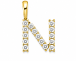 9ct Yellow Gold 0.13ct Initial Pendants