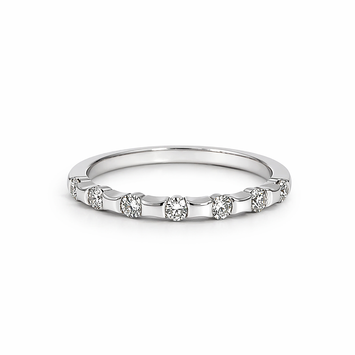 9ct White Gold & Diamond Dress Band