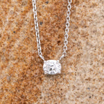 9ct White Gold Lab Grown Oval Diamond Necklace - Markbridge Jewellers