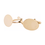 9ct Yellow Gold Plain Oval Cufflinks - Markbridge Jewellers
