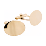 9ct Yellow Gold Plain Oval Cufflinks - Markbridge Jewellers