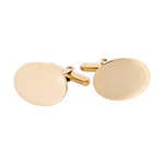 9ct Yellow Gold Plain Oval Cufflinks - Markbridge Jewellers
