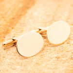 9ct Yellow Gold Plain Oval Cufflinks - Markbridge Jewellers