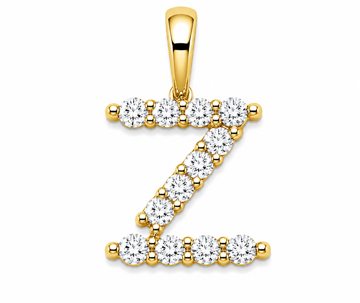 9ct Yellow Gold 0.13ct Initial Pendants