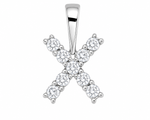 9ct White Gold 0.13ct Initial Diamond Pendants