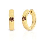 Australian Chocolate Diamond & Yellow Gold Hoop Earrings