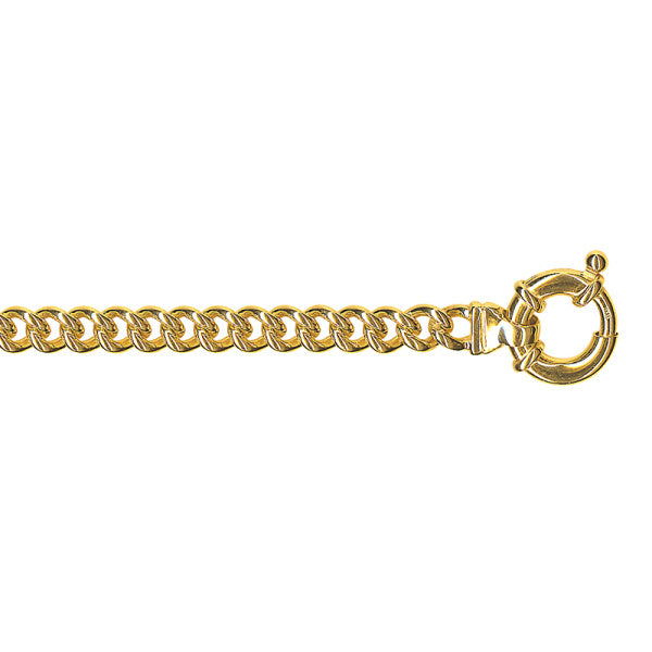 Gold Round Curb With Euro Bolt Ring Chain 5.30mm