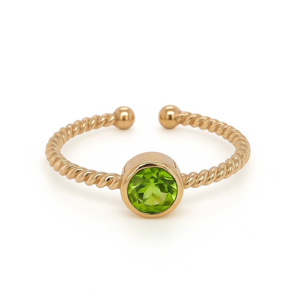 Peridot Twist Ring