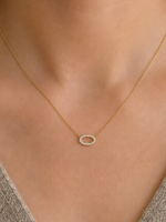 9ct Yellow Gold 0.14ct Oval Diamond Necklace