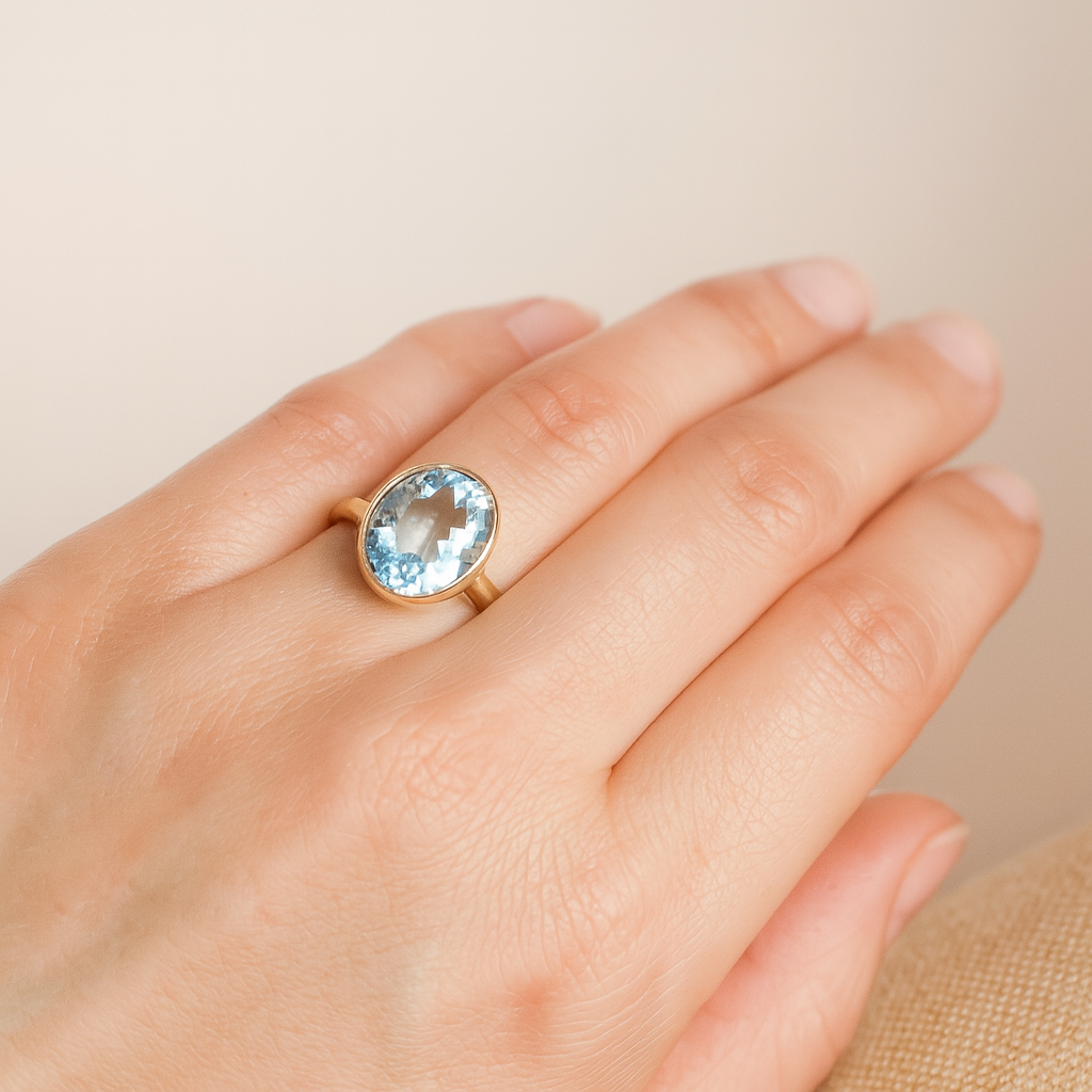 Yellow Gold & Topaz Dress Ring