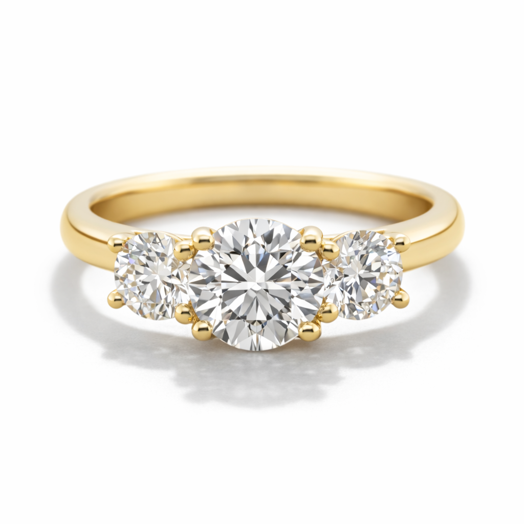 Three Stone Lab Grown Diamond Engagement Ring