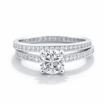 Diamond & Cubic Zirconia Engagement Ring Set