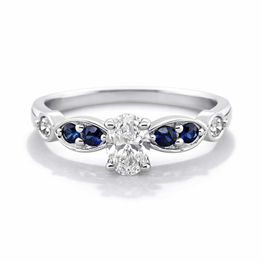Lab Grown Diamond & Sapphire Dress Ring