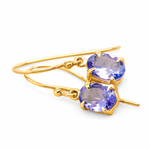 Yellow Gold & Tanzanite Drop Earrings