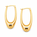 9ct Yellow Gold Elongated Hoop Earrings