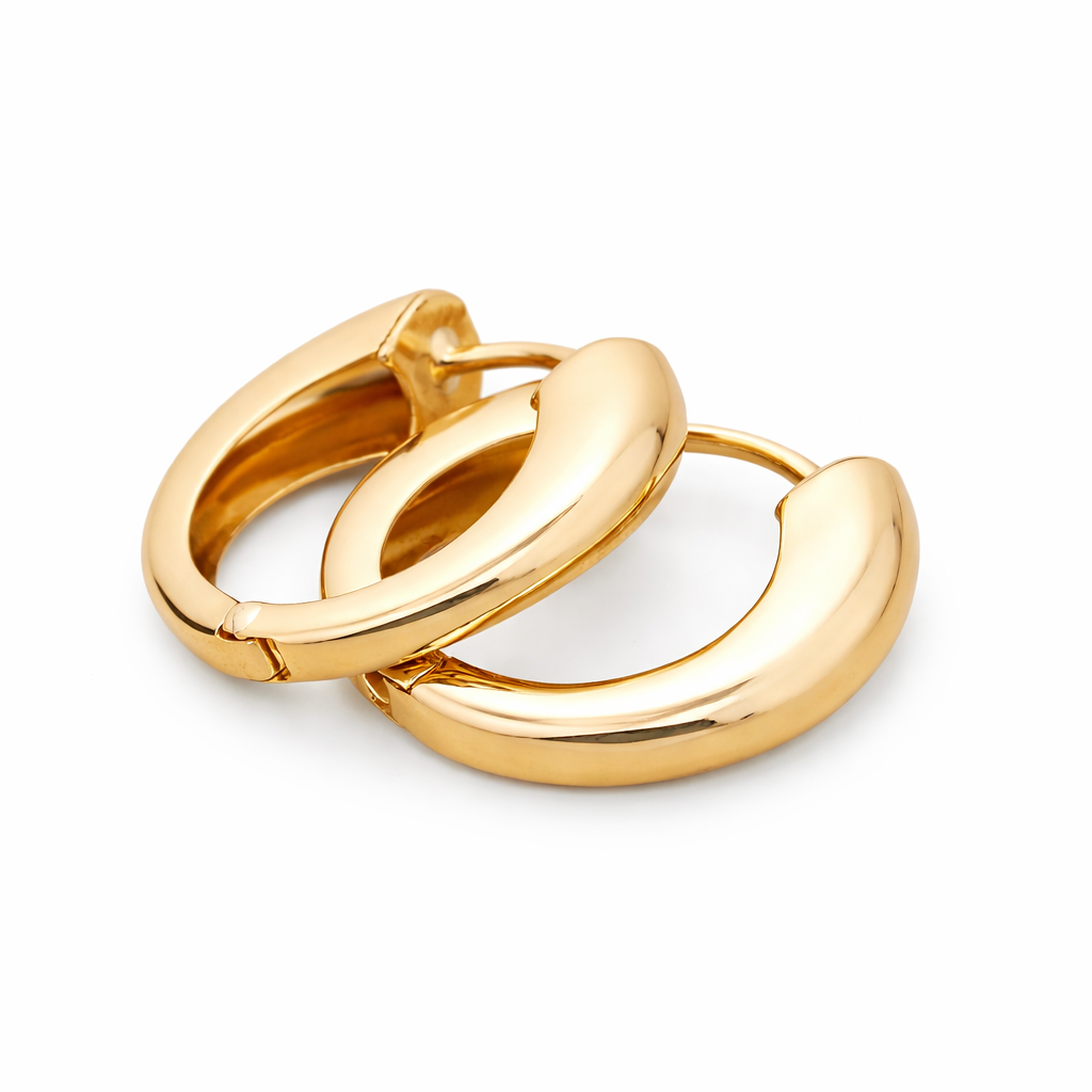 9ct Yellow Gold Fluted Shape Hoop Earrings