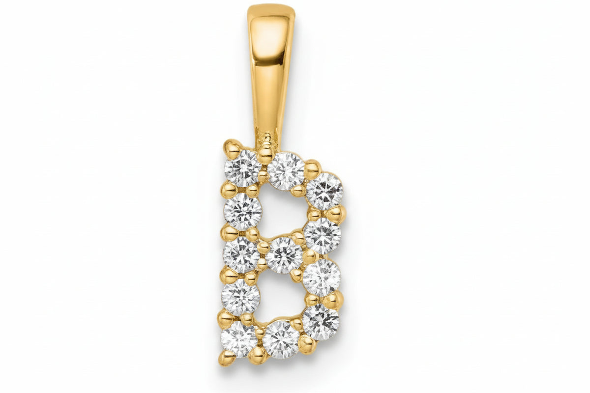 9ct Yellow Gold Initial B Slider