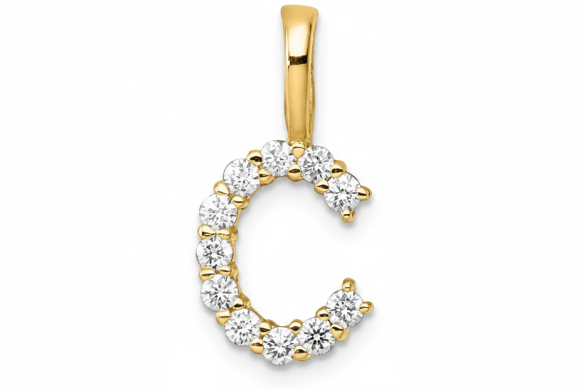 9ct Yellow Gold Initial C Slider
