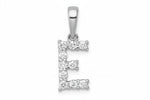 9ct White Gold Initial E Slider