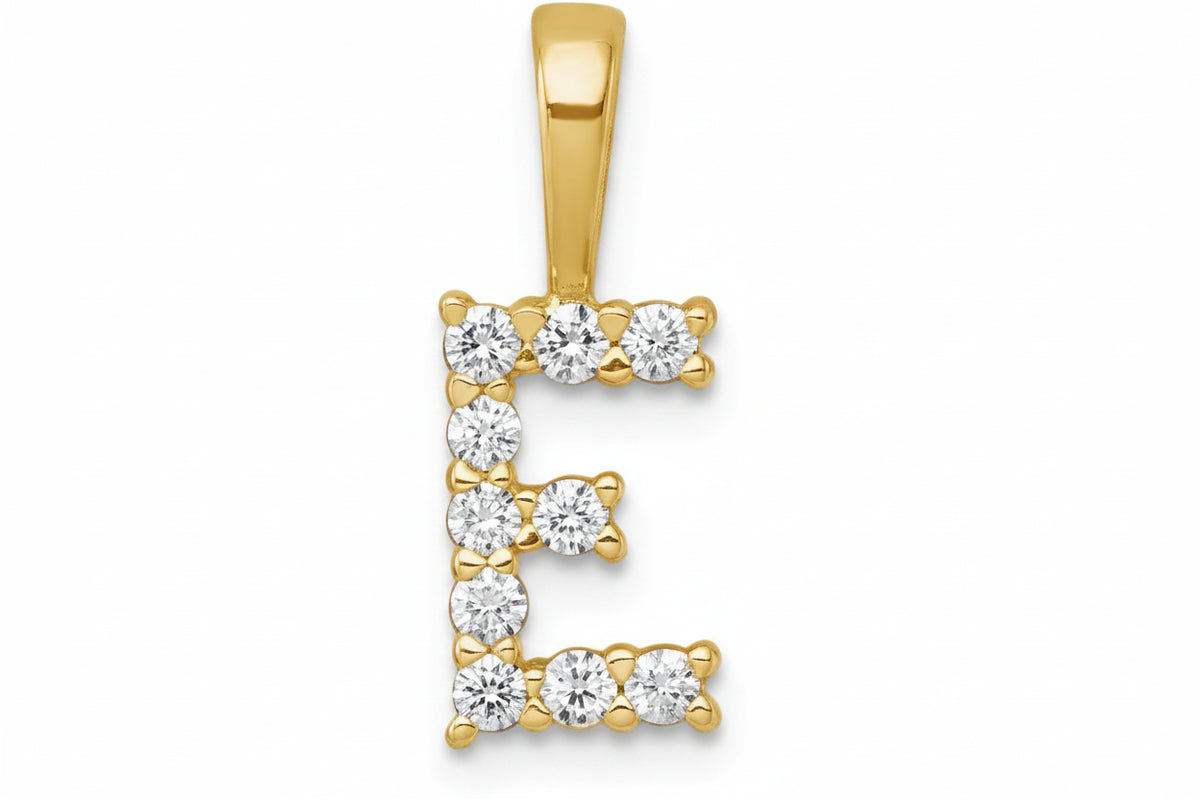 9ct Yellow Gold Initial E Slider